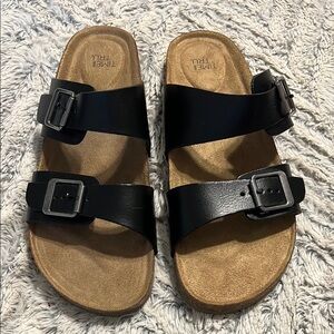 Time and Tru Black Sandals - Size 9